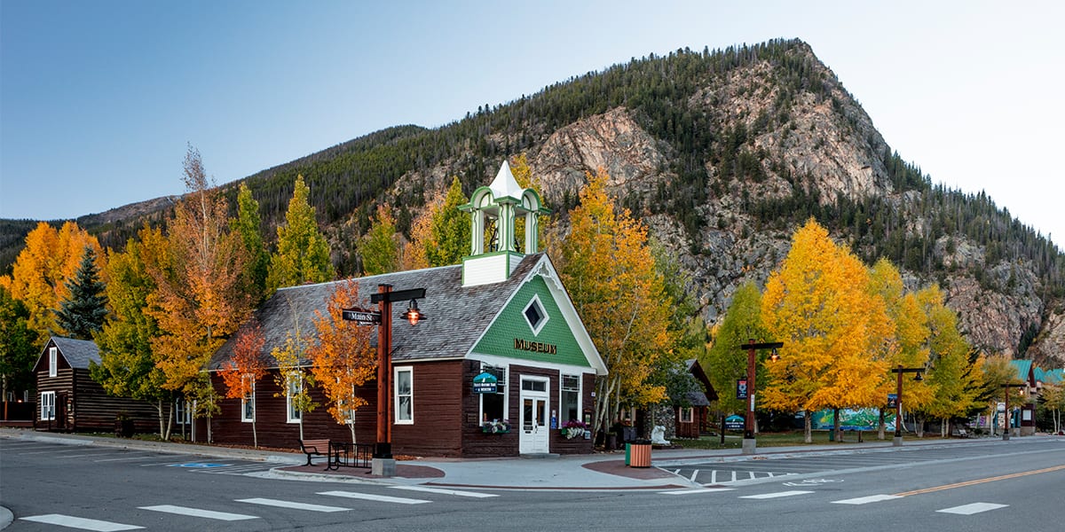 Frisco Main Street and Schoolhouse Museum in Fall