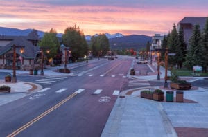 East Main Street in Frisco at sunset