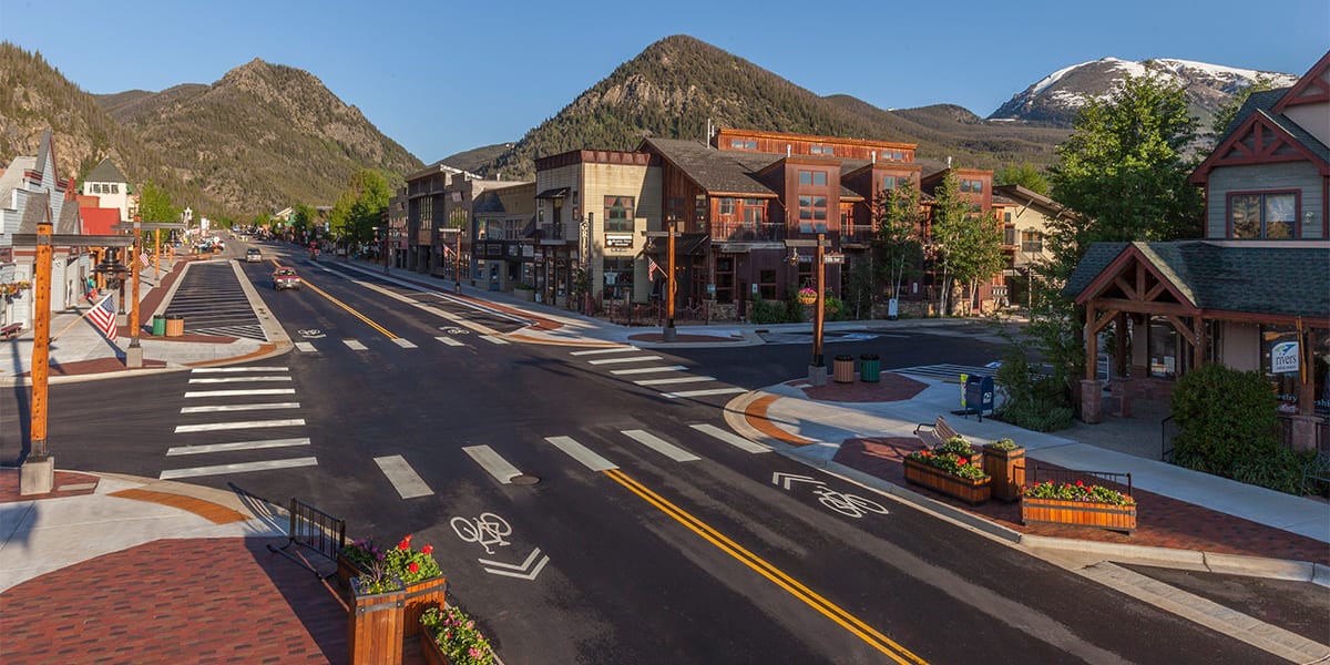 View of Main Street and Fifth Avenue