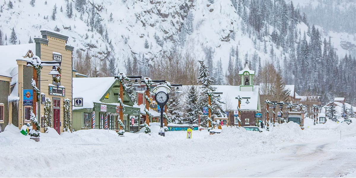 Frisco Main Street covered in snow