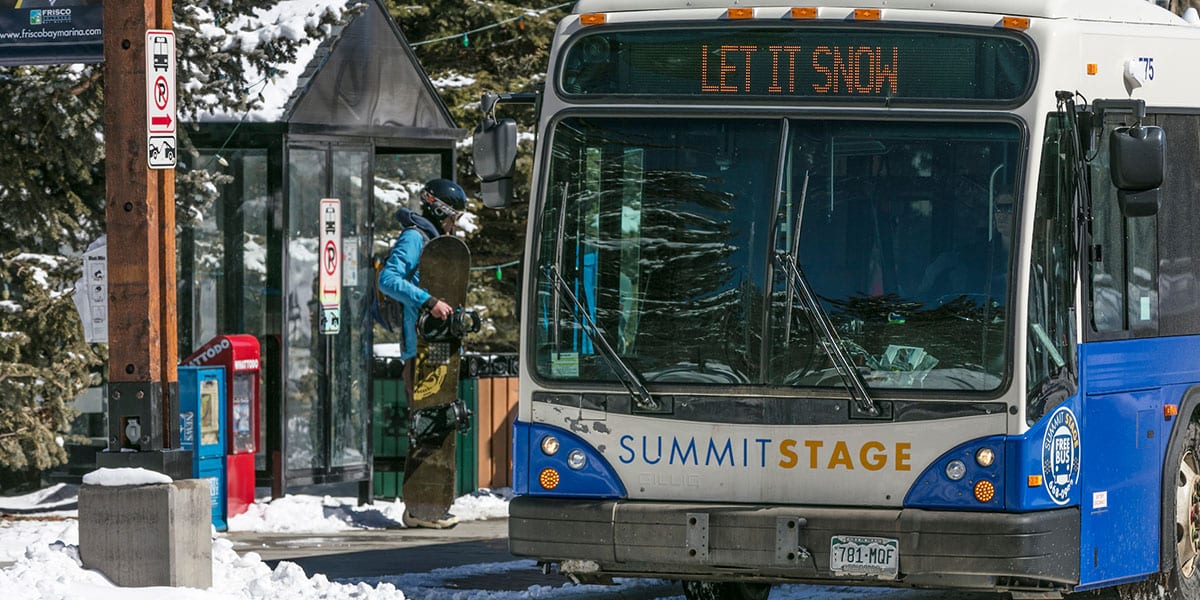 Summit Stage Bus on Frisco Main Street