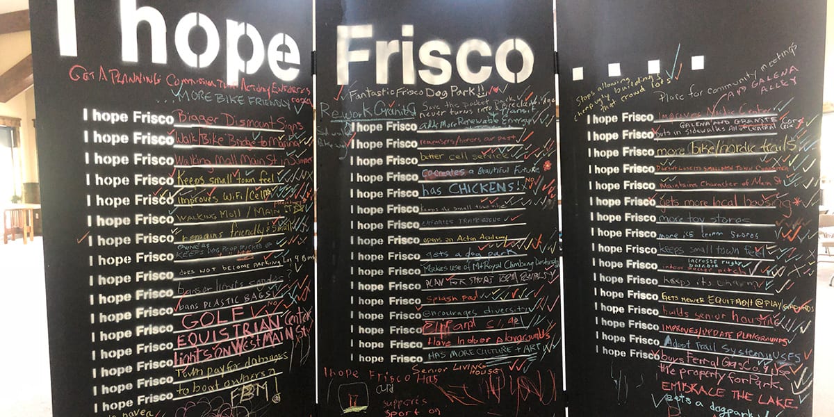 2018 Community Plan I Hope Frisco chalk message board