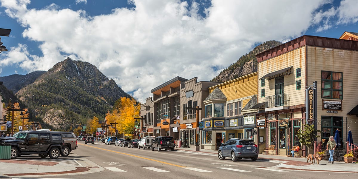 Parking on Frisco Main Street with fall colors