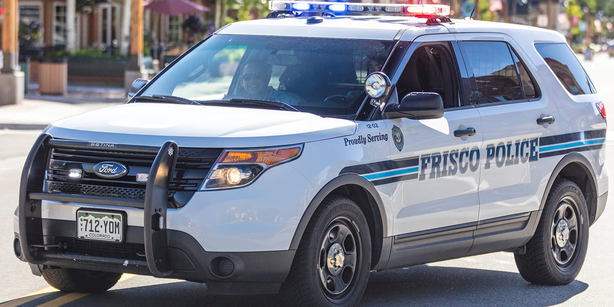 Town of Frisco Police Car on Frisco Main Street summer