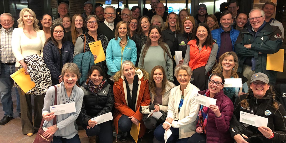 Town of Frisco Non-Profit Grant Recipients Posing in the foyer of Frisco Town Hall