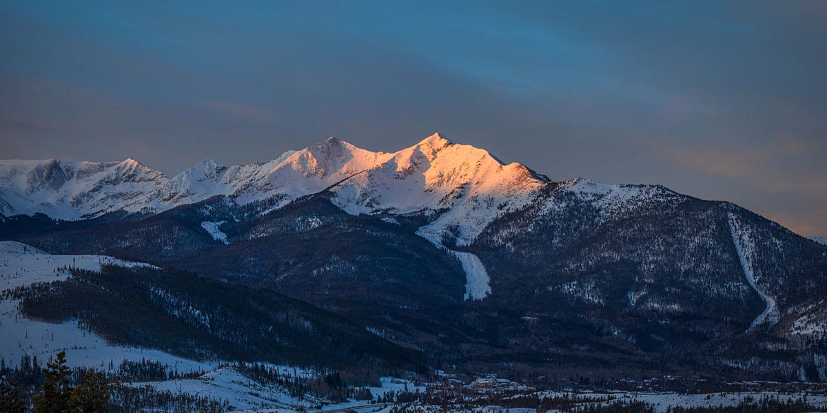 Alpenglow over the Ten Mile range