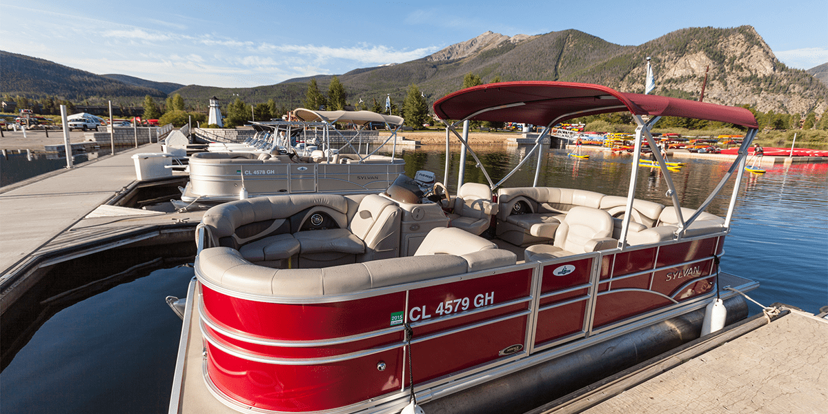 Pontoons at their docks at the Marina