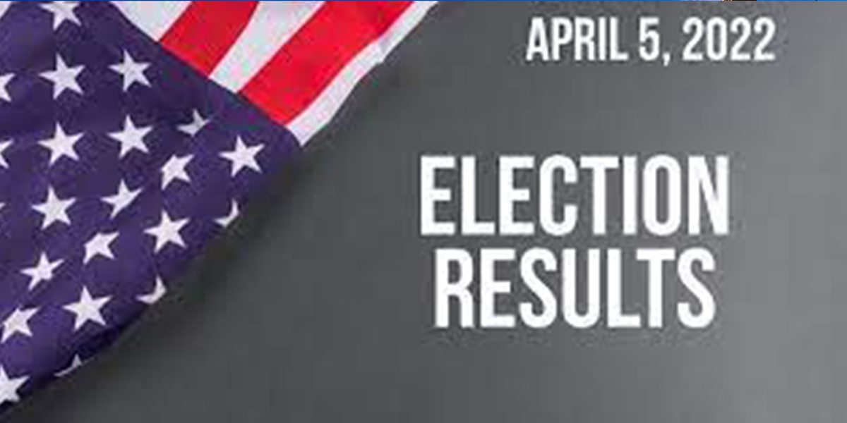 Election Results April 5, 2022 Image with American flag