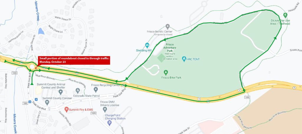 Highway 9 roundabout closure and detour on October 23, 2023