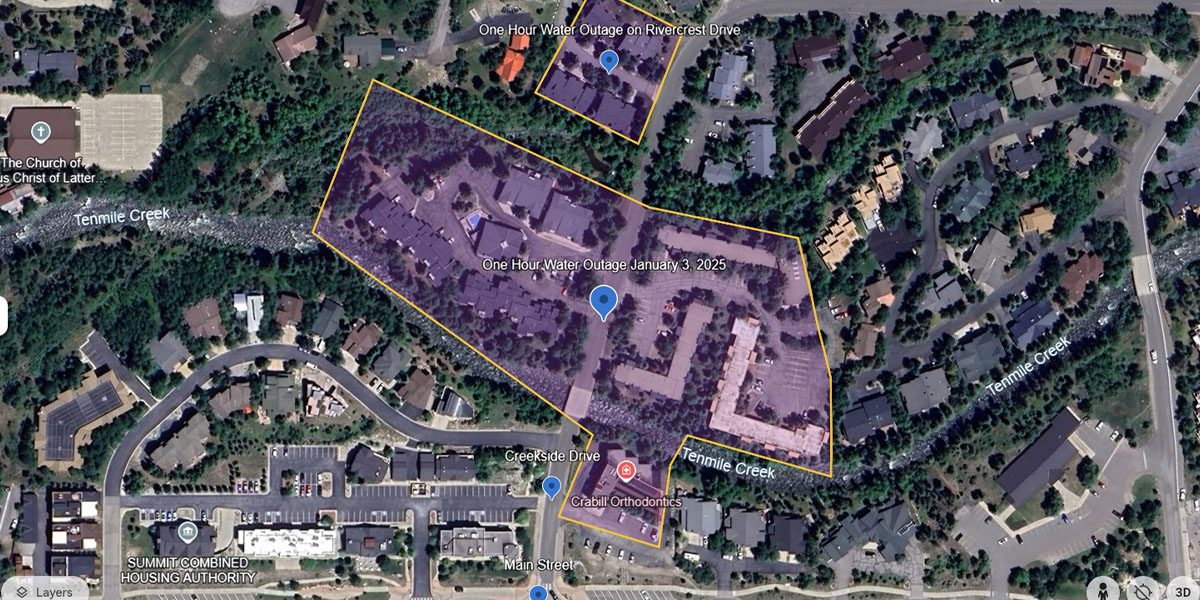 Map of January 3, 2025 water shut off