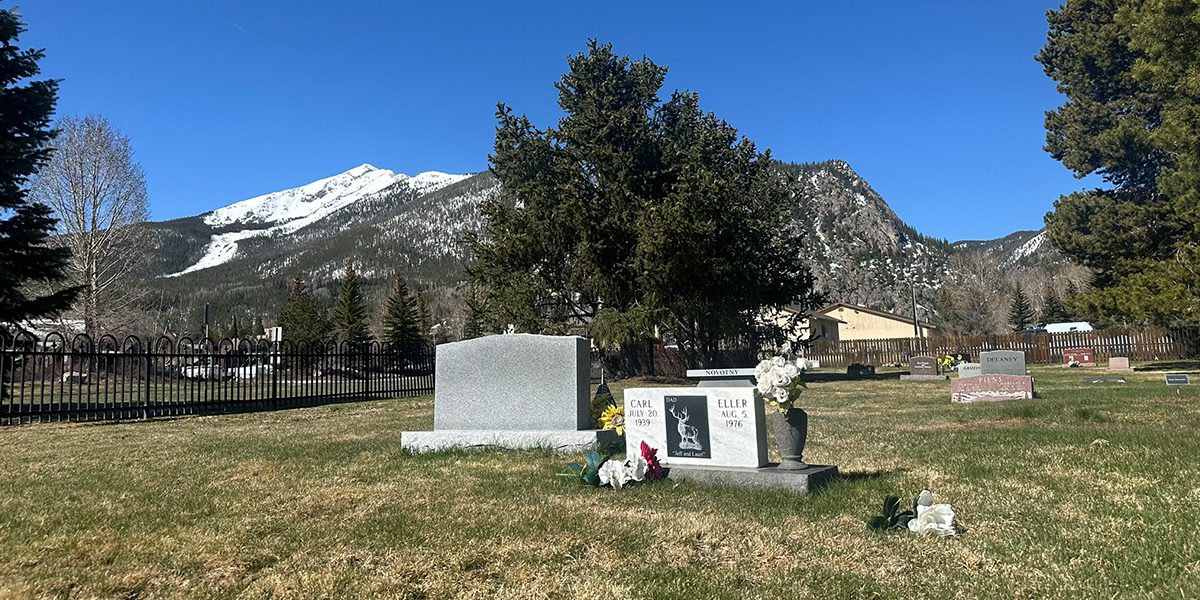 Frisco Cemetery with peak one in the background