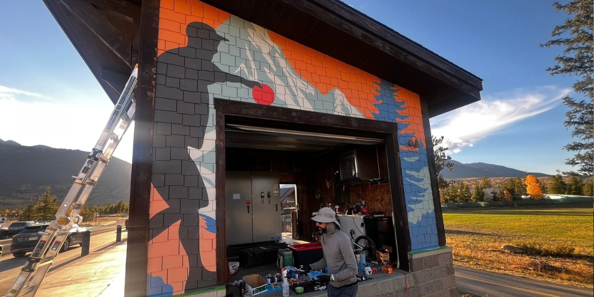 Work on a Mural at the Frisco Adventure Park Nearing Completion